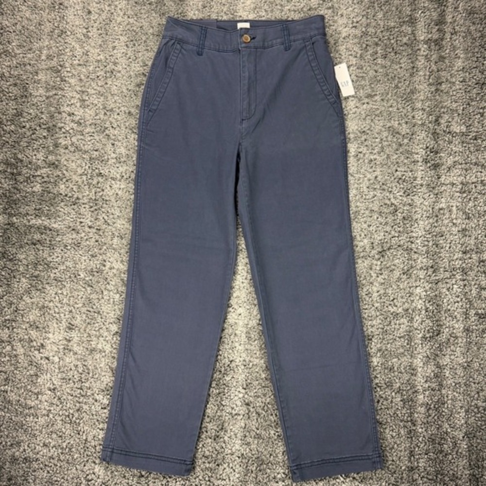 NEW GAP Girlfriend Khaki Pants Women's Size 2 W26 L27 Stretch High Rise Vintgnvy